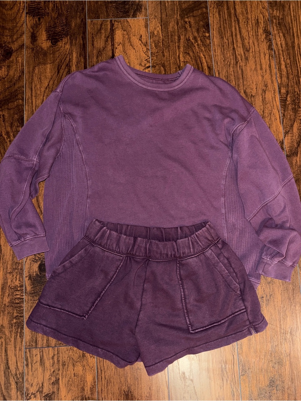 Aerie Cool Berry Sweatshirt and Shorts Set